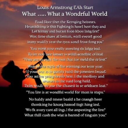 Louis Armstrong What a Wonderful World Lyrics